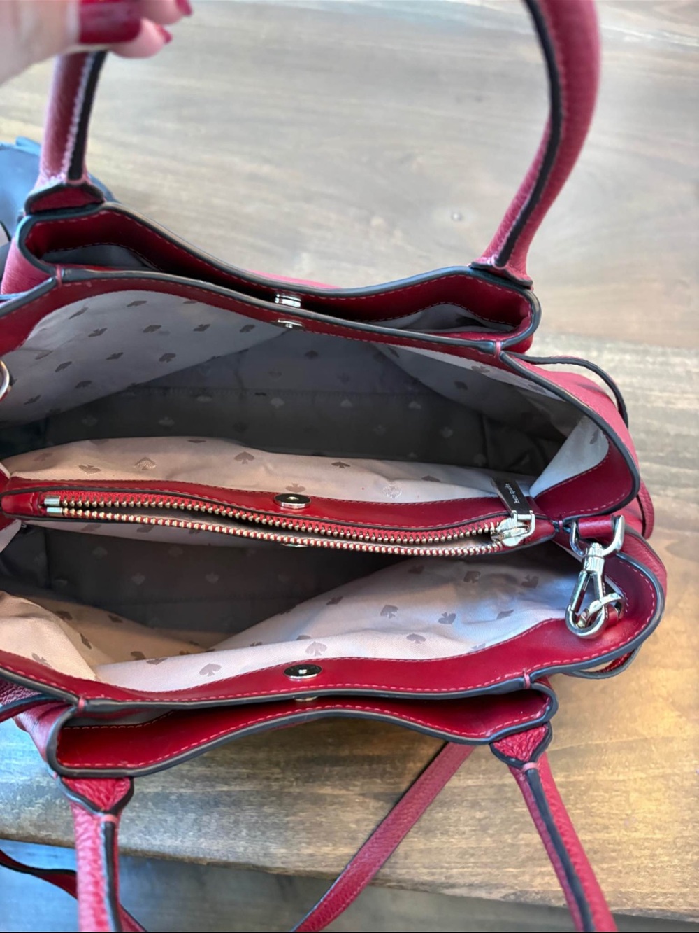 kate spade Red Pebbled Leather Dumpling Bag - Picture 3 of 5